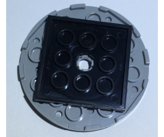 Turntable 6 x 6 x 2/3 Top with Black Square Base, Free-Spinning (11213 / 61485)