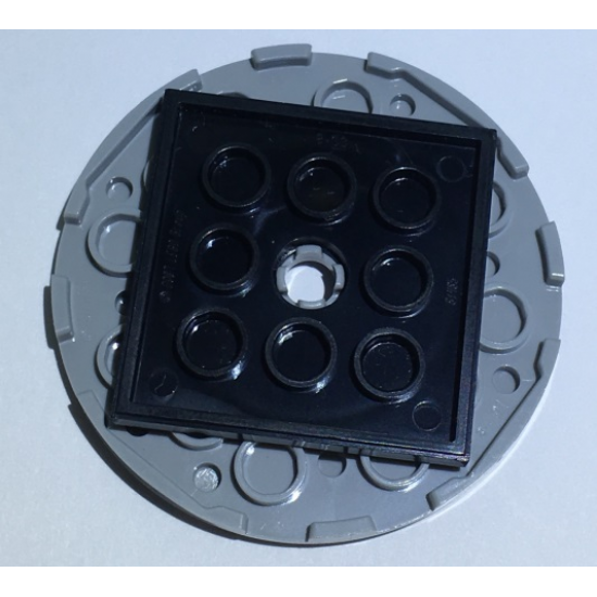 Turntable 6 x 6 x 2/3 Top with Black Square Base, Free-Spinning (11213 / 61485)