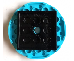 Turntable 6 x 6 x 2/3 Top with Black Square Base, Free-Spinning (11213 / 61485)