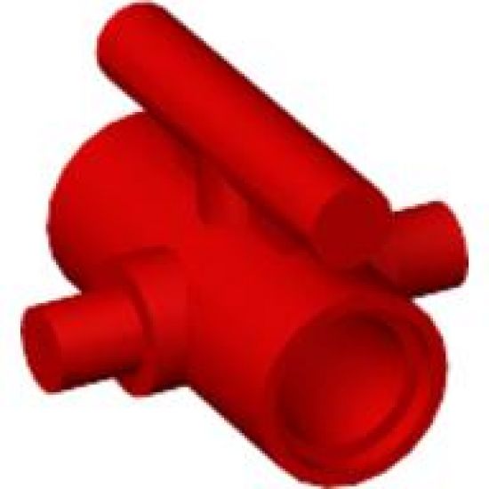 Technic, Connector Pin Round with Slot, Bar Lengthwise & Bars Out (Soccer Goalie Stick Holder Pivot)