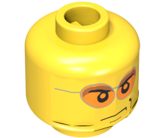 Minifigure, Head Glasses with Orange Sunglasses and Smirk Pattern - Blocked Open Stud
