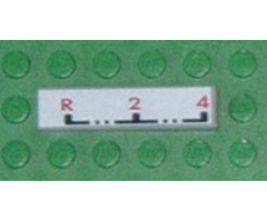 Tile 1 x 4 with 'R-2-4' Gearbox Pattern (Sticker) - Set 8448