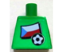 Torso Soccer Czech Goalie, Czech Flag Sticker Front, White Number Sticker Back (specify number in listing)