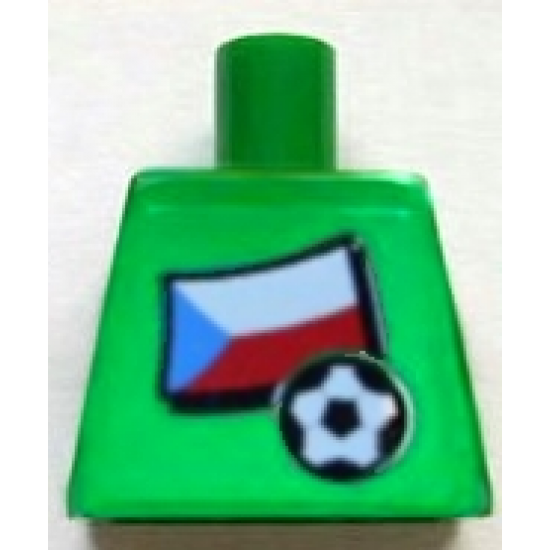 Torso Soccer Czech Goalie, Czech Flag Sticker Front, White Number Sticker Back (specify number in listing)