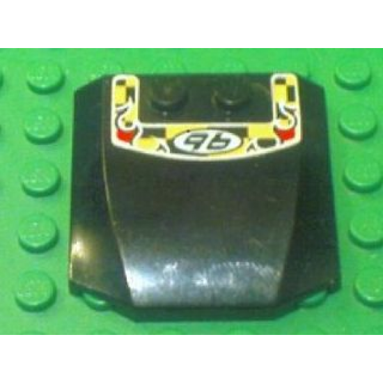 Wedge 4 x 4 x 2/3 Triple Curved with '96' on Yellow and Black Checkered Pattern (Sticker) - Set 8648