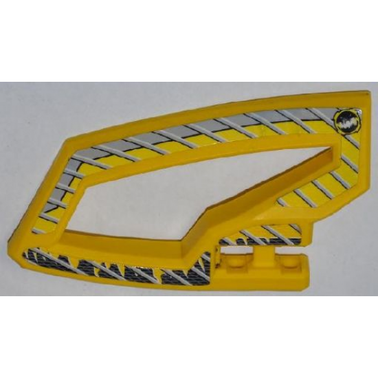 Technic, Panel RC Car Panel Flexible Left with Dirt Crusher Logo and Gray Stripes on Yellow and Black Background Pattern (Stickers) - Set 8369-1