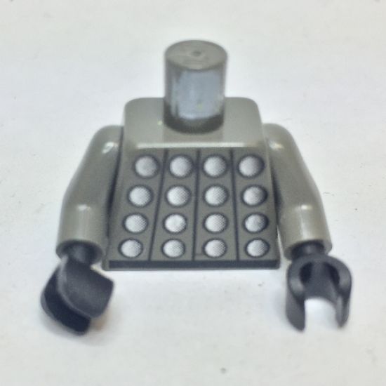 Torso Soccer Goalie Studded Armor on Front and No. 1 on Back Pattern / Dark Gray Arms / Black Hands
