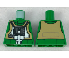 Torso SW Rebel A-wing Pilot with Tan Vest and Black Front Panel with Breathing Apparatus Pattern