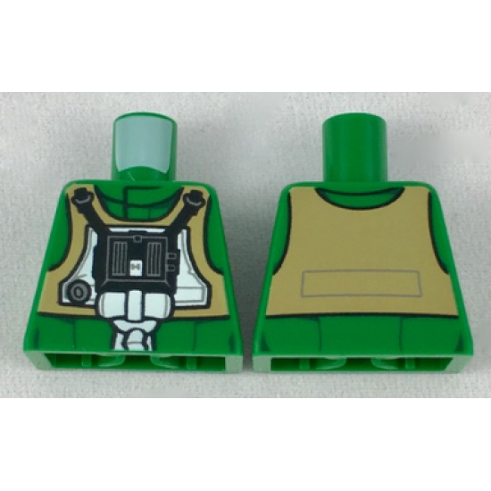 Torso SW Rebel A-wing Pilot with Tan Vest and Black Front Panel with Breathing Apparatus Pattern