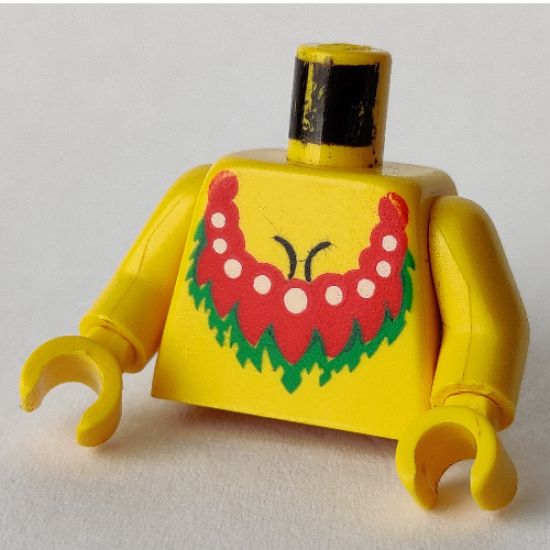 Torso Pirate Islanders with Red Female Neckline Pattern / Yellow Arms / Yellow Hands