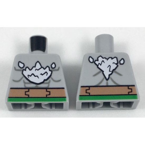 Torso Bare Chest with Muscles, Belt and White Splash Pattern (Doomsday)