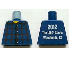 Torso Studios Plaid Button Shirt Front, 2012 The LEGO Store Woodlands, TX Back Pattern