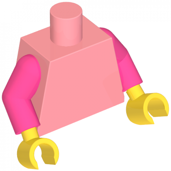 Torso Plain / Dark Pink Arms / Yellow Hands