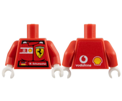 Torso Racers Ferrari front, Vodafone back (Stickers) with M. Schumacher Name Pattern / Red Arms / White Hands