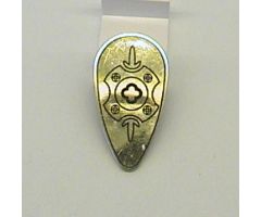Minifigure, Shield Ovoid with Gold Chrome and Geometric Oriental Pattern
