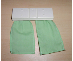 Duplo, Furniture Curtain Plate 2 x 6 with Medium Green Cloth Curtains