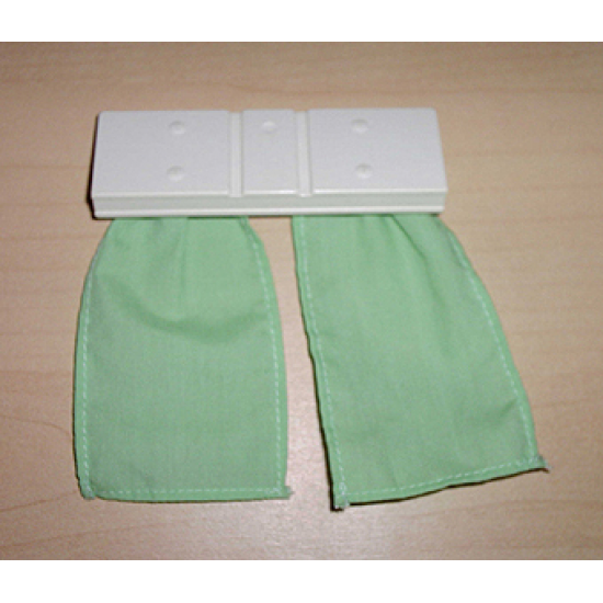 Duplo, Furniture Curtain Plate 2 x 6 with Medium Green Cloth Curtains