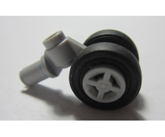 Aircraft Technic Pin with Dual Wheels Holder with Light Bluish Gray Wheels and Black Tires (61483 / 4624 / 3139)