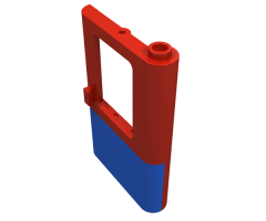 Door 1 x 4 x 5 Train Right with Blue Bottom Half Pattern