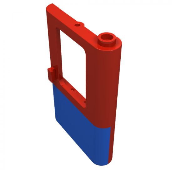 Door 1 x 4 x 5 Train Right with Blue Bottom Half Pattern