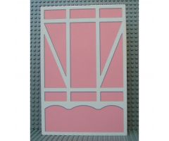 Scala Wall, Vertical Grooved 18 x 2 x 22 2/3, with Tudor Frame Light Salmon on White Pattern