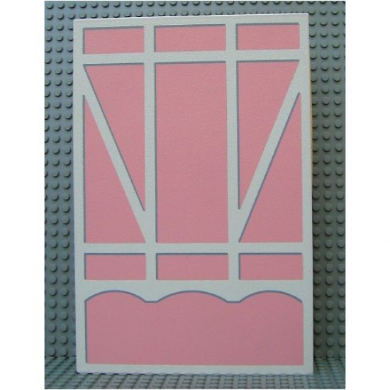 Scala Wall, Vertical Grooved 18 x 2 x 22 2/3, with Tudor Frame Light Salmon on White Pattern