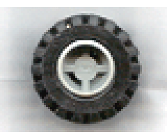Wheel & Tire Assembly 11mm D. x 12mm, Hole Notched for Wheels Holder Pin with Black Tire Offset Tread Small Wide (6014b / 6015)