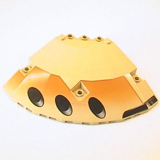 Panel 10 x 10 x 2 1/3 Quarter Saucer Top with SW Black Ovals Pattern Right (black bar is front)