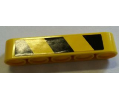 Technic, Liftarm 1 x 5 Thick with Black and Yellow Danger Stripes Pattern Model Right Side (Sticker) - Set 8258