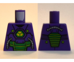 Torso Armor with Lex Luthor Warsuit with Yellow and Green Hexagon Logo and Green Armor Plates Pattern