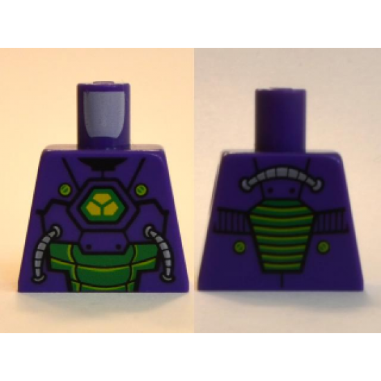 Torso Armor with Lex Luthor Warsuit with Yellow and Green Hexagon Logo and Green Armor Plates Pattern