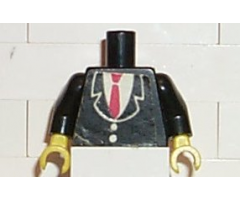 Torso Suit with Two Buttons and Red Tie Pattern (Sticker) / Black Arms / Yellow Hands