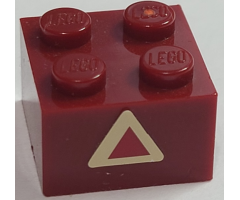 Brick 2 x 2 with Dark Red Triangle on Tan Pattern (Sticker) - Set 7475