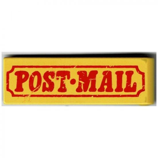Duplo, Building Door 1 x 4 x 1 with Red POST-MAIL Pattern