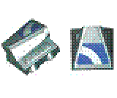 Vehicle Air Scoop Engine Top 2 x 2 with Blue and White Swirl Pattern (Sticker) - Set 8662