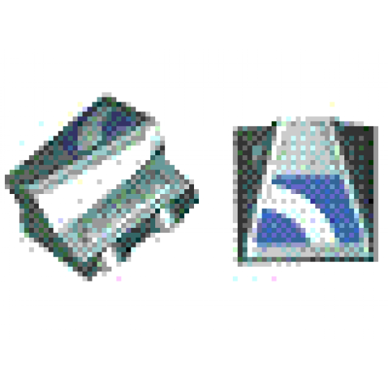 Vehicle Air Scoop Engine Top 2 x 2 with Blue and White Swirl Pattern (Sticker) - Set 8662