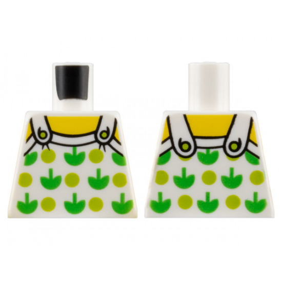 Torso Halter Top with Green Apples and Lime Spots and Back Print Pattern