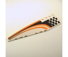 Wedge 12 x 3 Left with Black/Orange Checkered/Striped Race Pattern