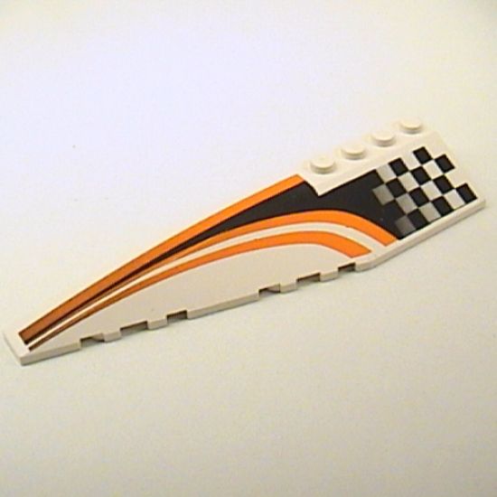 Wedge 12 x 3 Left with Black/Orange Checkered/Striped Race Pattern