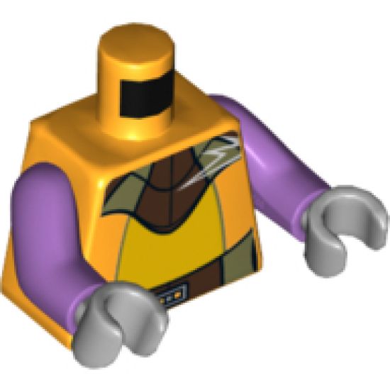 Torso SW Space Jumpsuit with Dark Brown, Dark Tan Belt and Neck Plate Pattern (Zeb Orrelios) / Medium Lavender Arms / Light Bluish Gray Hands