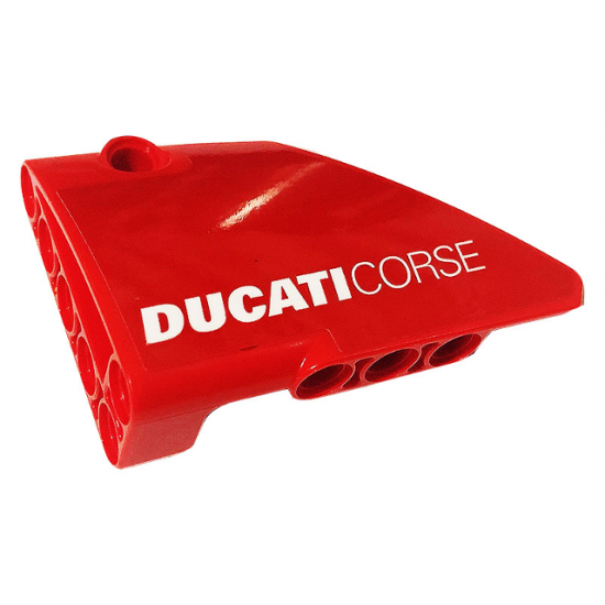 Technic, Panel Fairing #13 Large Short Smooth, Side A with White 'DUCATICORSE' Pattern (Sticker) - Set 42107