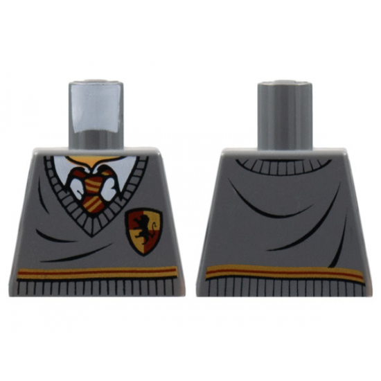Torso Harry Potter Sweater and Tie Gryffindor Stripe and Shield Pattern