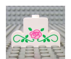 Brick, Modified 1 x 4 x 2 Center Stud Top with Rose and Vines Pattern