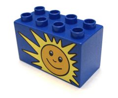 Duplo, Brick 2 x 4 x 2 with Sun Pattern