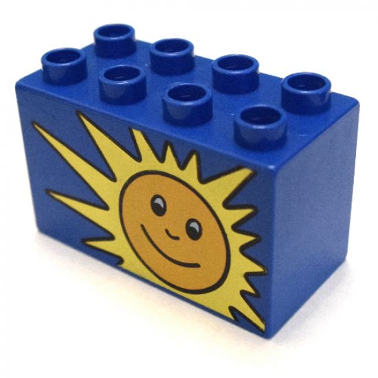 Duplo, Brick 2 x 4 x 2 with Sun Pattern