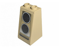 Slope 75 2 x 2 x 3 - Hollow Studs with 2 Black Circles on Faded Trapezoid (Ferrari Console Speakers) Pattern (Sticker) - Set 8671