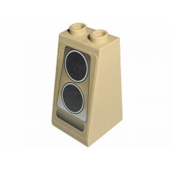 Slope 75 2 x 2 x 3 - Hollow Studs with 2 Black Circles on Faded Trapezoid (Ferrari Console Speakers) Pattern (Sticker) - Set 8671