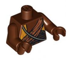 Torso Yellow and Dark Orange Draped Top and Gold Strap over Shoulder Pattern / Reddish Brown Arms / Reddish Brown Hands