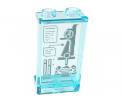 Panel 1 x 2 x 3 with Side Supports - Hollow Studs with Display with Avengers Tower Battle Pattern (Sticker) - Set 76166