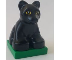 Duplo, Animal Panther Baby Cub on Green Base